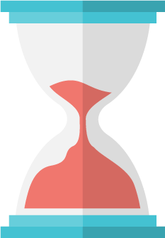 Illustration of hourglass running out of time showcasing challenges in flow cytometry - time-consuming manual analysis and high data complexity.